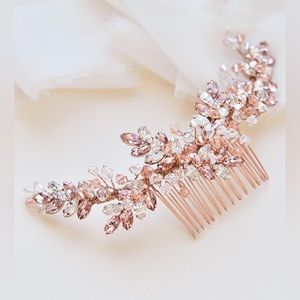 Dareth Colburn Paisley Bridal Hair Comb, Rose Gold
